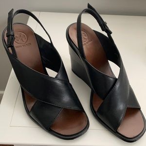 Tory Burch Leather Wedge Sandals
